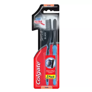 Cepillo dental Colgate Slim Soft Black pack x 2 unidades