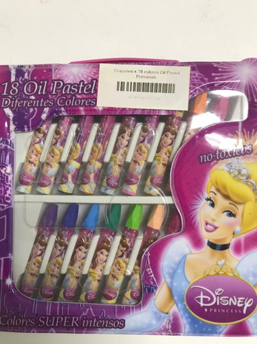Crayones Colores Oil Pastel Princesas Disney X18 Unidades 