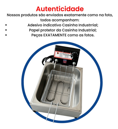 Fritadeira Elétrica Industrial Cuba 5l Econômica Cor Alumínio 220v