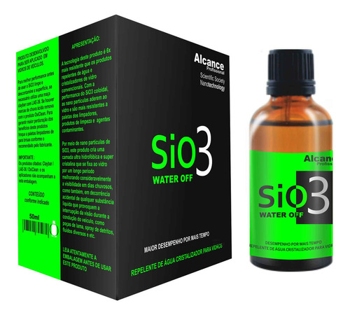 Cristalizador Para Vidros Sio3 Water Off 20ml Alcance