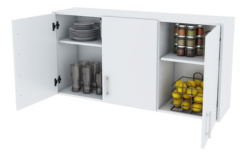 Imagen 1 de 10 de Alacena Cocina Melamina Mueble 2 Estantes Regulables Puertas