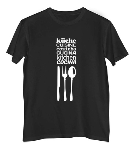 Remera Hombre Color Kitchen Cocina Spoon Fork Knife