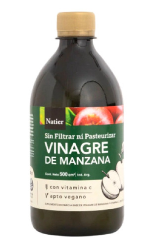 Vinagre De Sidra De Manzana Con Vitamina C Natier 500 Cm3