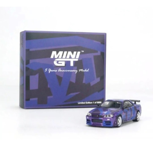 Mini Gt Nissan Skyline Gt-r (r-34)5° Aniversario Tsm Models (Reacondicionado)