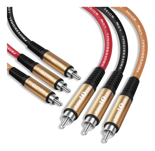 Augioth Cable 3rca A 3rca Av Cable De Audio Estéreo De 3 Pie