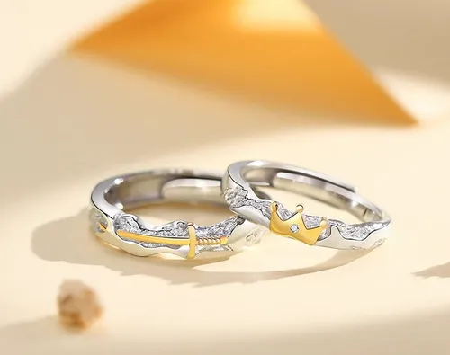 Anillos rey y reina plata new arrivals