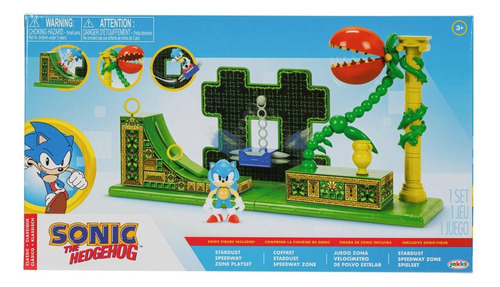 Set De Sonic The Hedgehog Juego Zona Velocimetro Jakks Color Verde oscuro