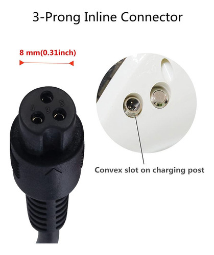 Evaplus Cargador Powerfast De 42 V, Conector En Línea De 3 C