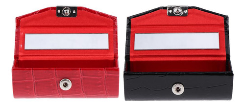 2x Estuche De Material Cuero Para Pintalabios,