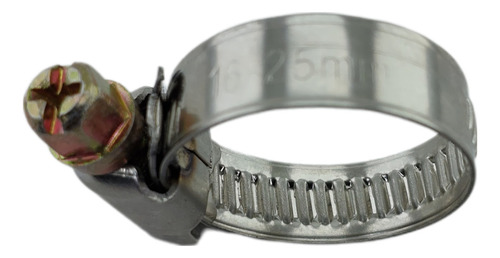 Abraçadeira Aço Inox 1 Rosca Sem Fim 16 - 25mm Kit 10 Un
