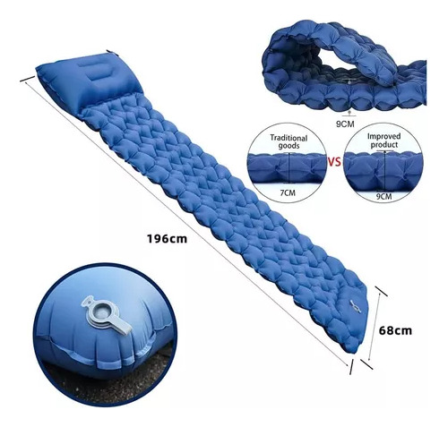 Colchón Inflable Plegable Con Almohadas Para Viajar