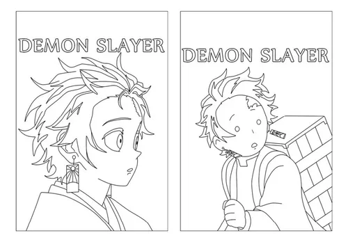 50 Desenhos Para Pintar e Colorir Demon Slayer Folhas A4 Sulfite  Avulsas/Soltas