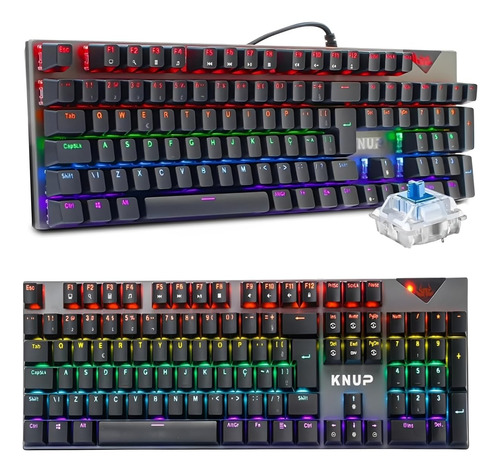 Kit Gamer Teclado Mecânico Headset Microfone Mouse 6b 4800dp