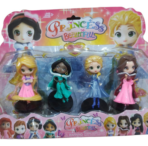 Muñecas Princesas Set X 4 Personajes No Articuladas 