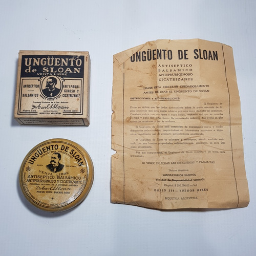 Antigua Lata Bálsamo Sloan Ungüento Caja Original Mag 59989