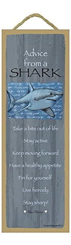 Cartel Consejos De Un Tiburón Primitiva Plaque De Madera