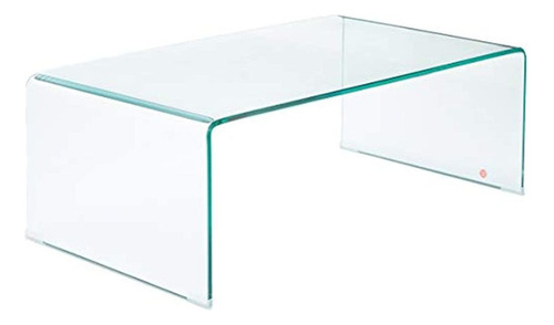 Mesa De Centro Rectangular De Cristal Transparente.