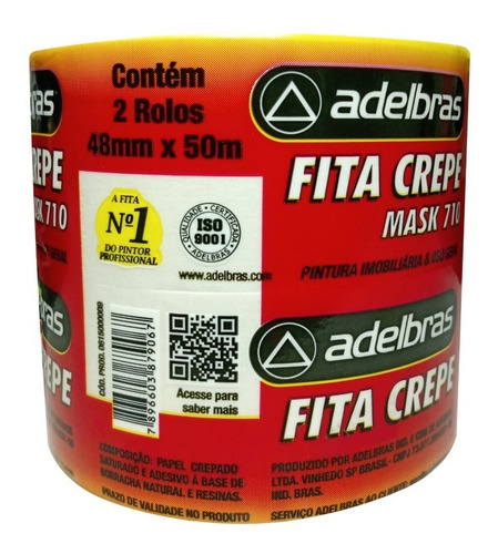 Fita Crepe Mask 710 Adelbras - 4 Rolos 48mm X 50m