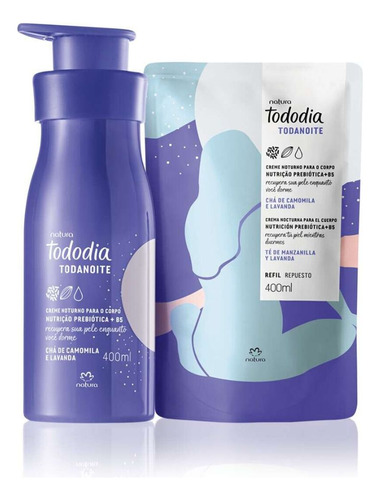 Kit Todanoite Creme Noturno Chá De Camomila E Lavanda Natura