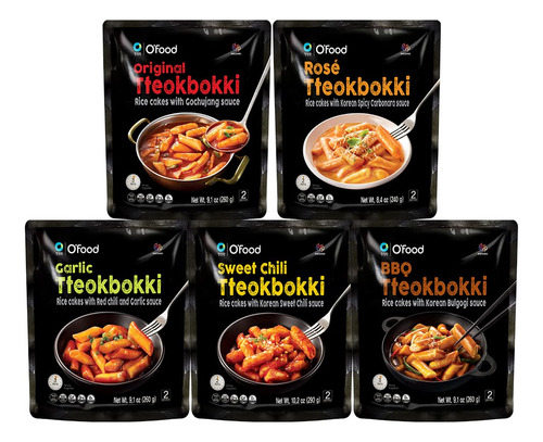 O'food Tteokbokki - Paquete Variado De Pasteles De Arroz Cor