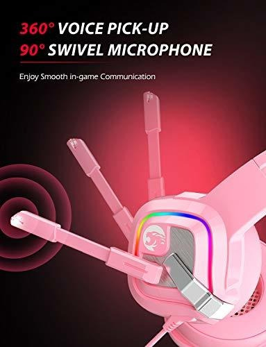 Imagen 4 de 8 de Auriculares Gamer Ziumier Rosa Led Rgb C/mic Ps4 Xbox One Pc