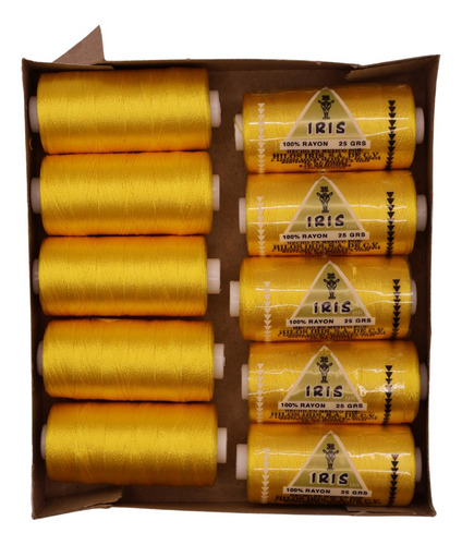 Caja Seda Amarilla Hilosiris (caja Con 10 Tubos De 25gr C/u) 949