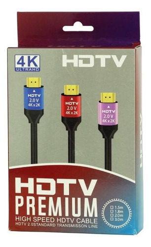 Cable Hdmi 20 Metros Premium Engomado V2.0 4k