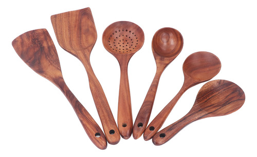 Set De Utensilios De Cocina De Madera Elegantes Cucharas De