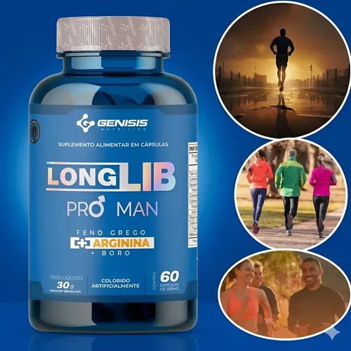 Feno Grego, Arginina E Boro Longlib Pro Man 60 Cápsulas Sem Sabor