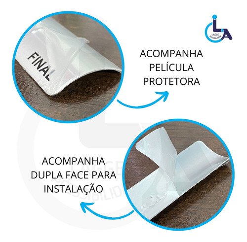Kit 10 Placas Braile Para Corrimão Andar 9
