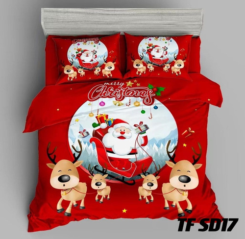 Cubre Cama De Navidad 2 Plazas 