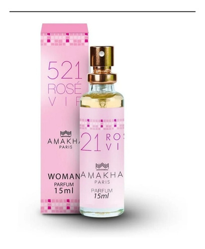 Perfume Feminino 521 Rosé Vip Amakha Paris 15ml Bolso Bolsa