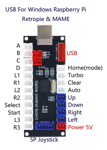 Controlador De Juegos Arcade Zero Delay 2 To Usb Encoder