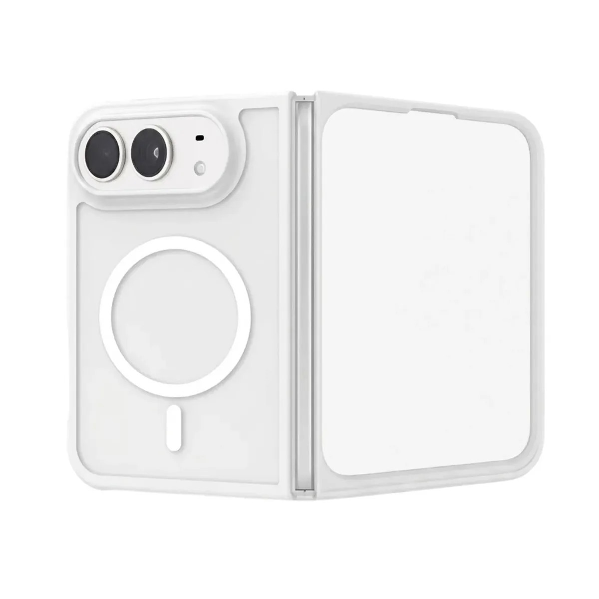 Funda Silicona Magnetica Norcel Para iPhone Duo Resistente Suave Al Tacto Compatible Con Magsafe Bordes Reforzados Color Blanco