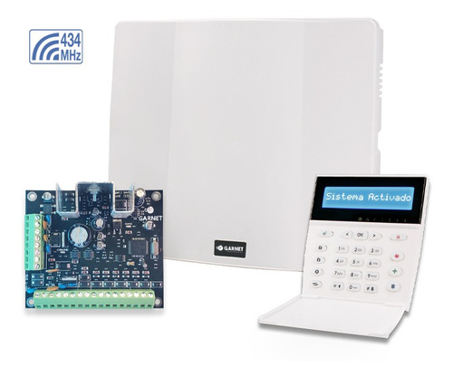 Panel Central Alarma Garnet Híbrida 32 Zonas + 2 Particiones