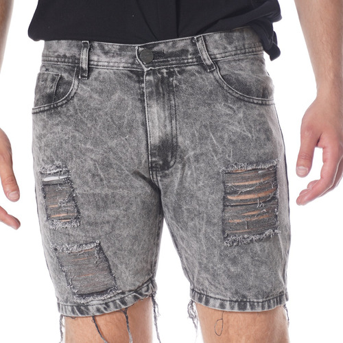 Bermuda Mom Hombre Short Corto Jogger Jean Roturas H31