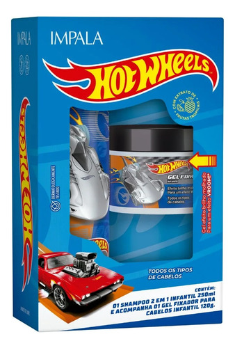 Kit Hot Wheels Time Dos Feras Shampoo 2em1 250ml+gel 120g