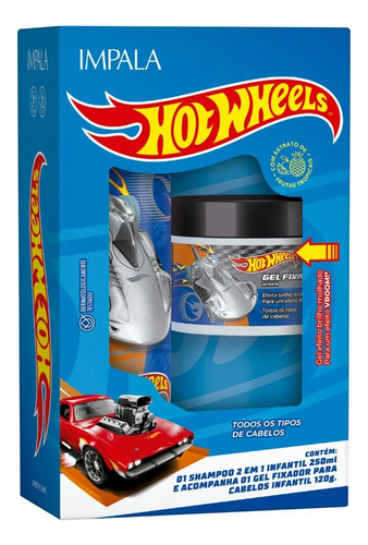  Kit Hot Wheels Time Dos Feras Shampoo 2em1 250ml+gel 120g