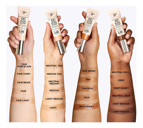 Foundation It Cosmetics Cc+ Nude Glow, Spf 40, 30 Ml, Color