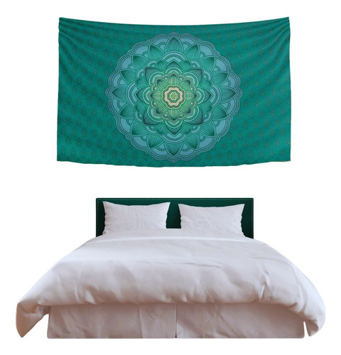 Tapiz Decorativo De Pared Con Mandala Y Atrapasueños Verde