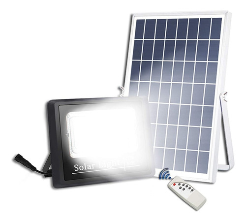 Foco Led Solar Recargable 25w Con Panel Y Control Remoto