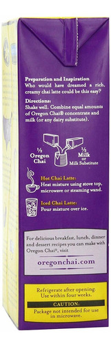 Oregon Chai Ligeramente Dulce Té Chai Latte Concentrado Caja