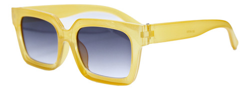 Lentes De Sol Transparentes Basic Power Para Mujer Diseño Cuadrado Amarillo Con Mica Degradada Protección Uv Moda Elegante Y Funda Incluida Plástico Premium