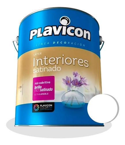 Latex Lavable Satinado Blanco 20 Lts Plavicon - Iacono