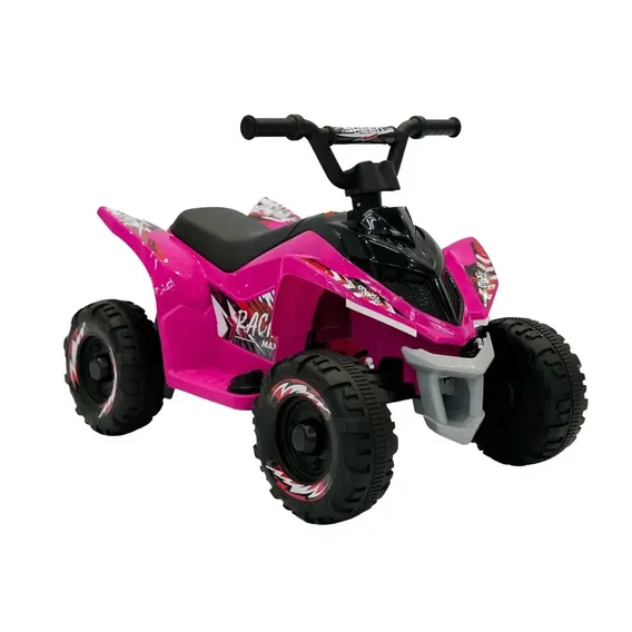 Mini Quadriciclo Elétrico Infantil Bateria 6v Marcha Frente Ré Som e Led Adventure Maxi Toys - Rosa