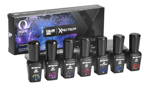 Colección Xpectrum 7 Tonos+iman Kit Para Uñas Organic Nails