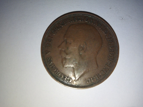 Antigua Moneda One Penny Año 1913