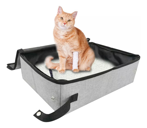 Caja De Arena Portátil Para Gatos Con Tapa Plegable