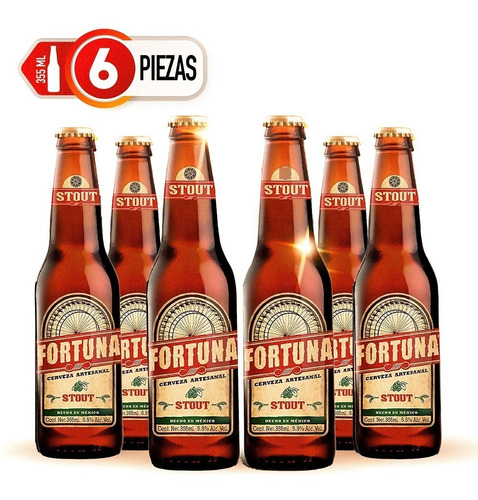Six Pack Cerveza Artesanal Fortuna Stout 355 C/u