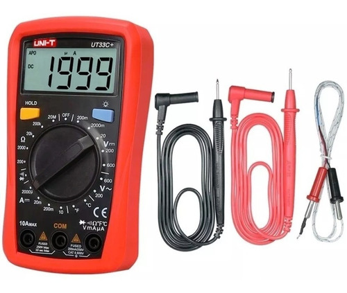 Multimetro Digital Uni-t Ut33c+ Temperatura Tester Ac/dc